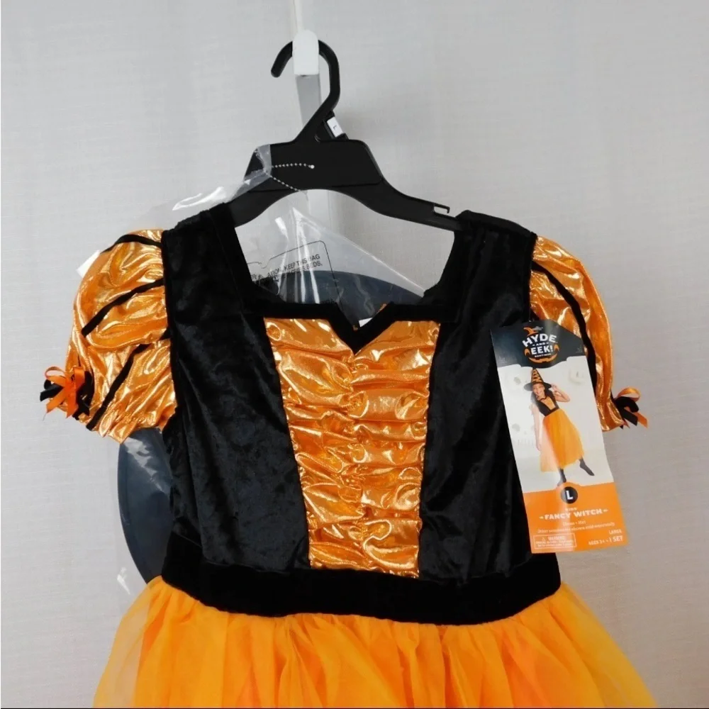 Kids Witch Costume in Black and Orange